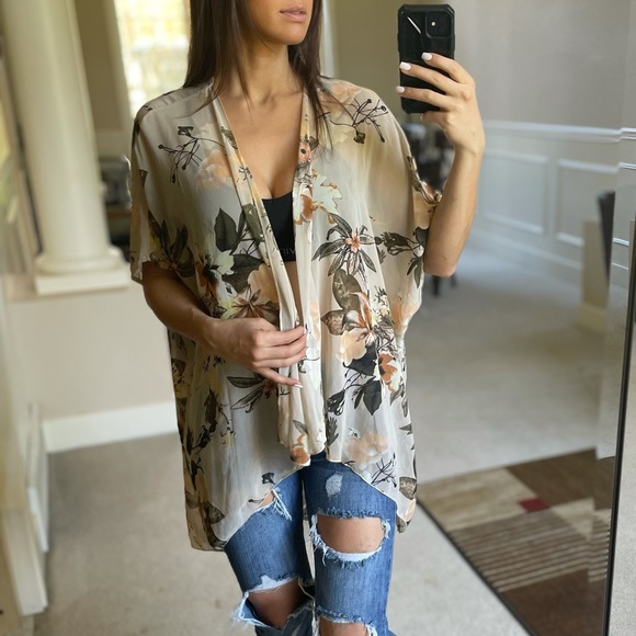 CC Boutique Tops - Hoity Toity Floral Sheer Blouse